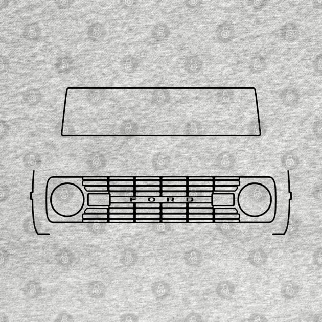 1970 Ford Bronco classic 4x4 truck outline graphic (black) by soitwouldseem